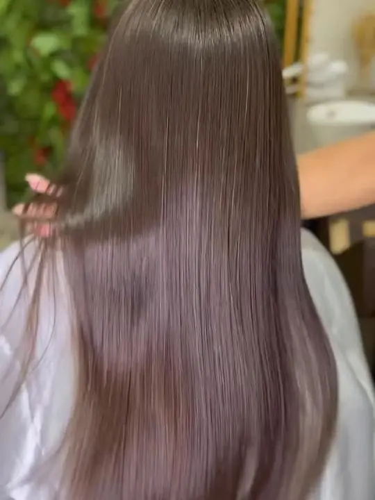 Liso castanho alinhado